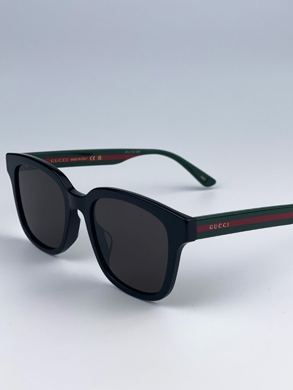 Gucci GG0847SK 001 Sunglasses Black Green Grey Square Unisex - Picture 10 of 13